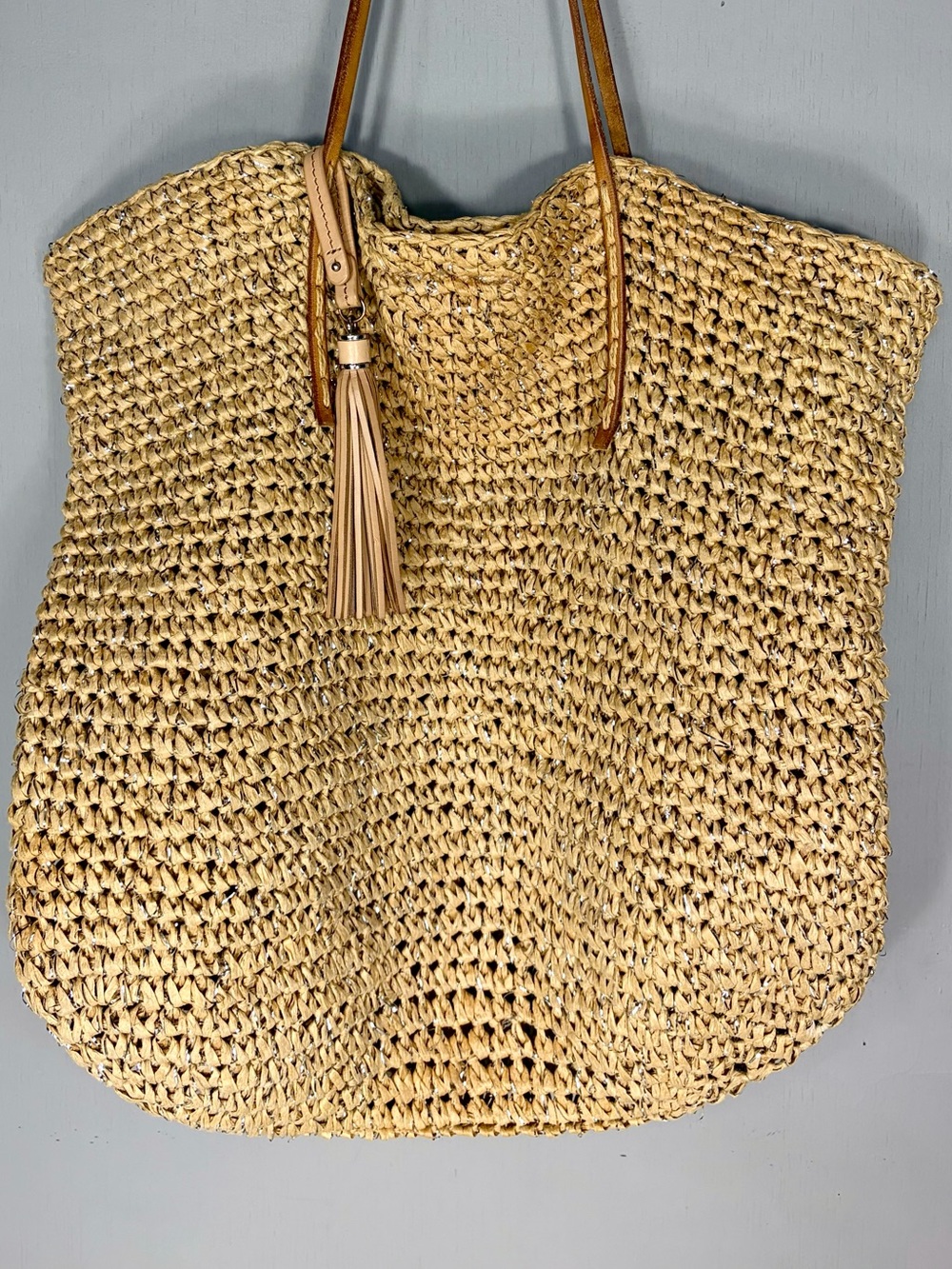 BANANA REPUBLIC Paper Straw Shopper - Picture 2 of 7